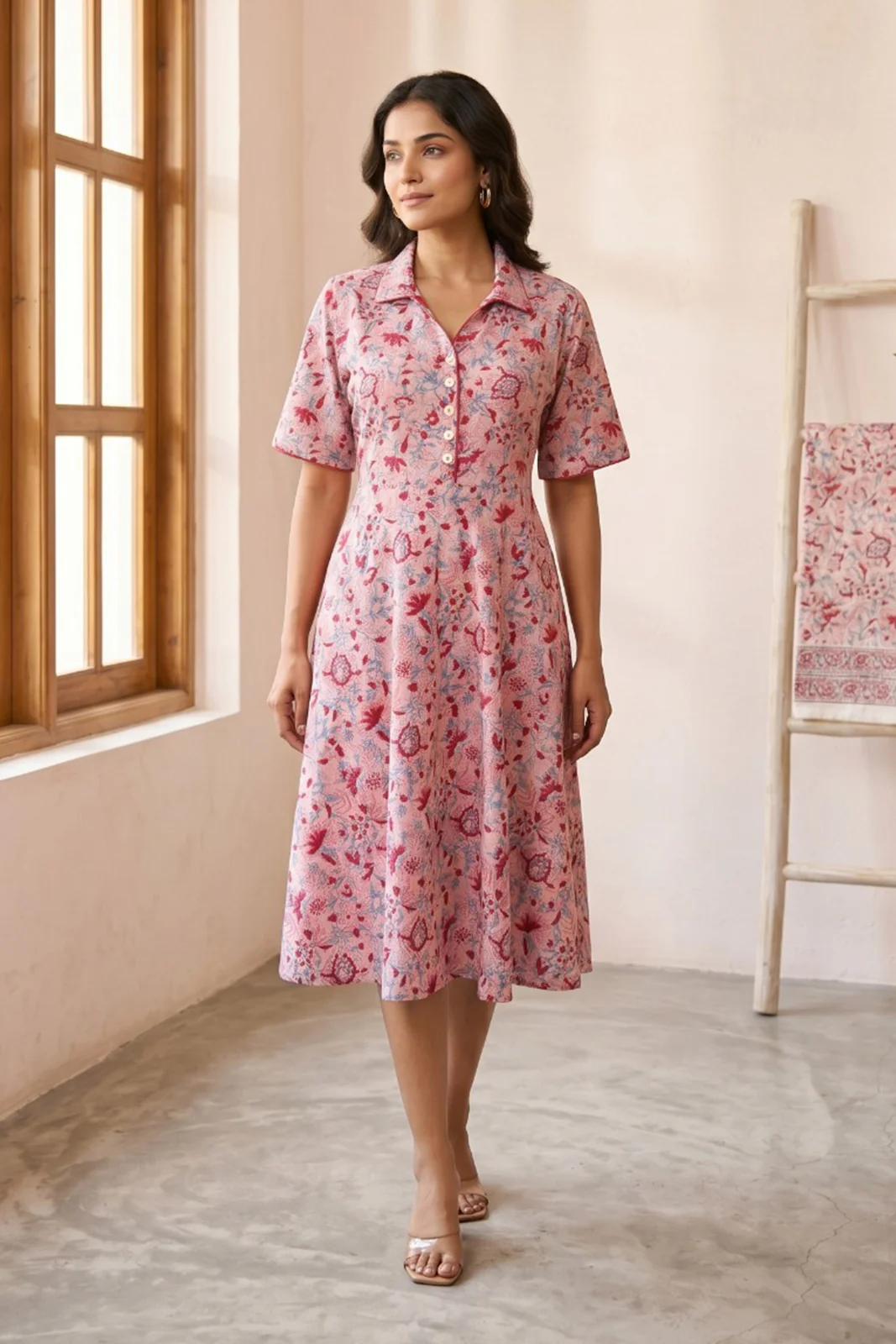 Pink Floral Dress -NFD89